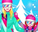 Игра Одевалка: Семья на Лыжах